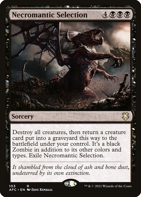 Nekromagische Auslese (Necromantic Selection) - Forgotten Realms Commander (#103) - Illustrated by Dave Kendall - Magic: The Gathering Card