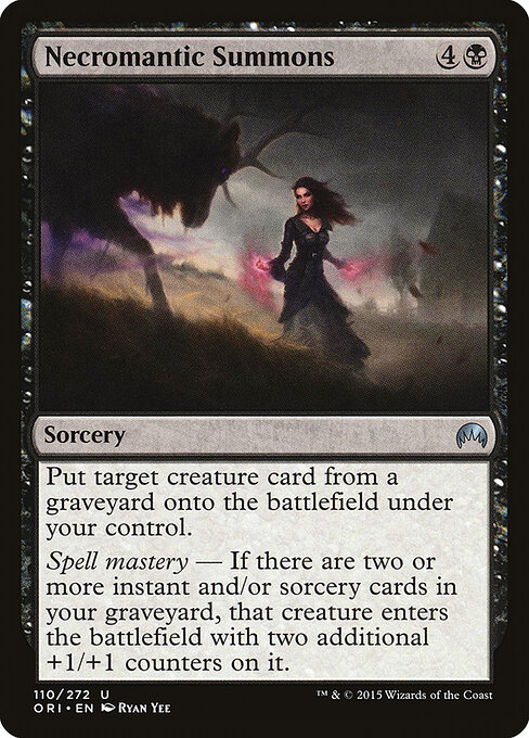 Recrutement nécromantique (Necromantic Summons) - Magic Origins (#110) - Illustrated by Ryan Yee - Magic: The Gathering Card