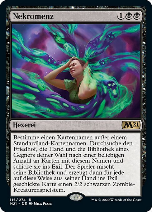 Necrodemenza (Necromentia) - Core Set 2021 (#116) - Illustrated by Mila Pesic - Magic: The Gathering Card
