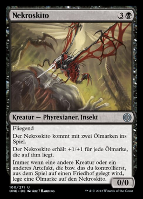 Necrosquito - Phyrexia: All Will Be One (#100) - Illustrated by Abz J Harding - Magic: The Gathering Card