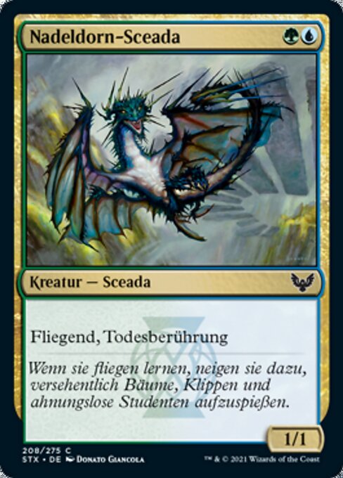 Drakôn ronçaiguille (Needlethorn Drake) - Strixhaven: School of Mages (#208) - Illustrated by Donato Giancola - Magic: The Gathering Card