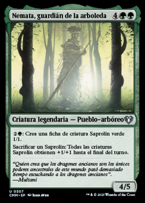Nemata, guardián de la arboleda (Nemata, Grove Guardian) - Commander Masters (#307) - Illustrated by John Avon - Magic: The Gathering Card