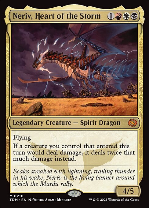 嵐の中心、ネリーヴ (Neriv, Heart of the Storm) - Tarkir: Dragonstorm (#210) - Illustrated by Victor Adame Minguez - Magic: The Gathering Card