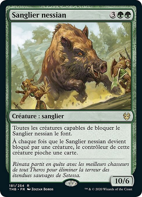Nessian Boar - Theros Beyond Death Promos (#181s) - Illustrated by Zoltan Boros - Magic: The Gathering Card