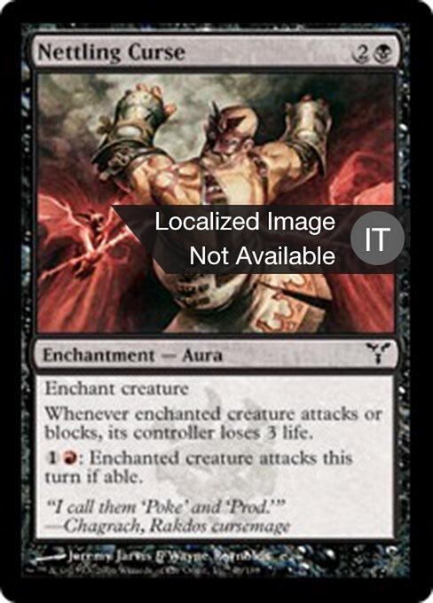 Maldição Irritante (Nettling Curse) - Dissension (#48) - Illustrated by Jeremy Jarvis & Wayne Reynolds - Magic: The Gathering Card
