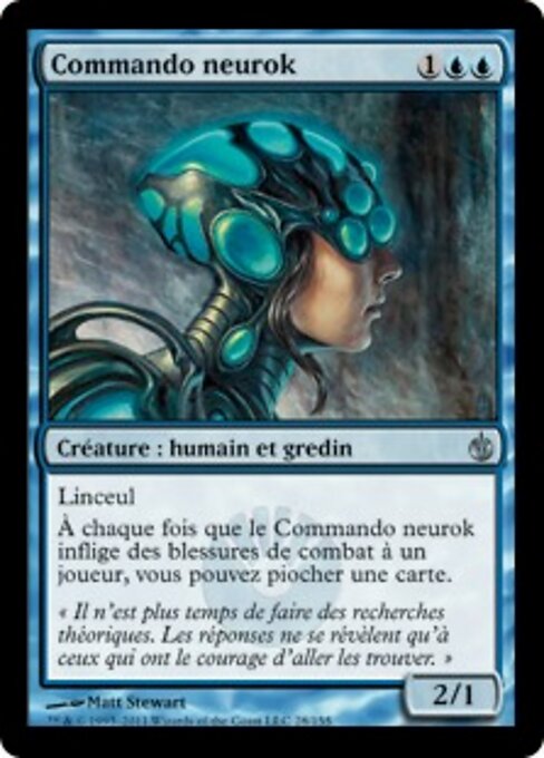 ニューロックの猛士 (Neurok Commando) - Mirrodin Besieged (#28) - Illustrated by Matt Stewart - Magic: The Gathering Card