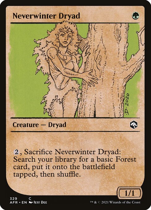 Neverwinter Dryad - Adventures in the Forgotten Realms (#329) - Illustrated by Jeff Dee - Magic: The Gathering Card