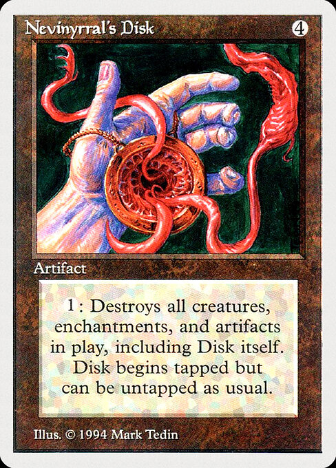 ネビニラルの円盤 (Nevinyrral's Disk) - Commander 2017 (#217) - Illustrated by Steve Argyle - Magic: The Gathering Card