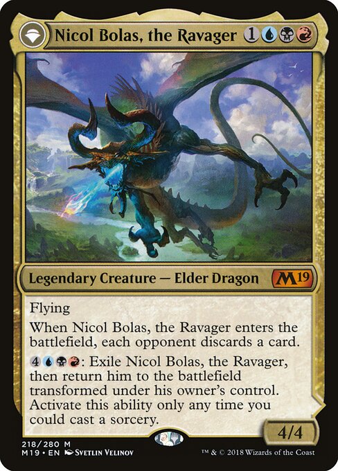 Nicol Bolas, the Ravager // Nicol Bolas, the Arisen - Core Set 2019 Magic card