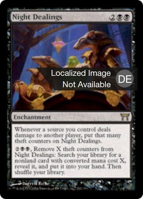 Transactions nocturnes (Night Dealings) - Champions of Kamigawa (#132) - Illustrated by Darrell Riche - Magic: The Gathering Card