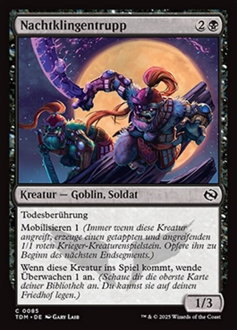 Nachtklingentrupp (Nightblade Brigade) - Tarkir: Dragonstorm (#85) - Illustrated by Gary Laib - Magic: The Gathering Card