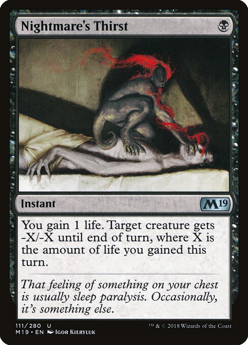 Nightmare's Thirst - Core Set 2019 Magic card