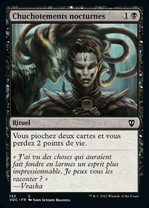 Nachtgeflüster (Night's Whisper) - Crimson Vow Commander (#133) - Illustrated by John Severin Brassell - Magic: The Gathering Card