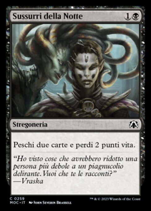 夜空细语 (Night's Whisper) - March of the Machine Commander (#259) - Illustrated by John Severin Brassell - Magic: The Gathering Card