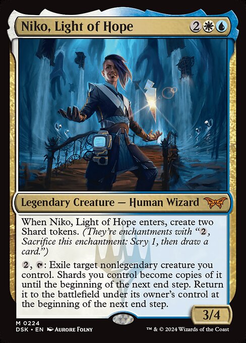 Niko, Light of Hope - Duskmourn: House of Horror (#224) - Illustrated by Aurore Folny - Magic: The Gathering Card