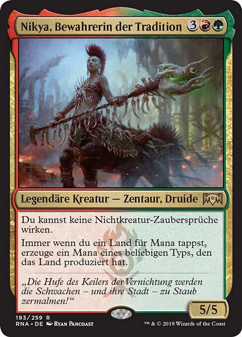 Nikya delle Antiche Usanze (Nikya of the Old Ways) - Ravnica Allegiance (#193) - Illustrated by Ryan Pancoast - Magic: The Gathering Card