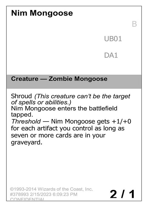 Nim Mongoose - Unknown Event (#UB01b) - Magic: The Gathering Card