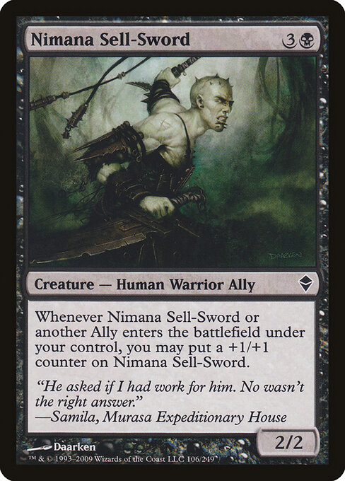 Nimana Sell-Sword - Zendikar Magic card