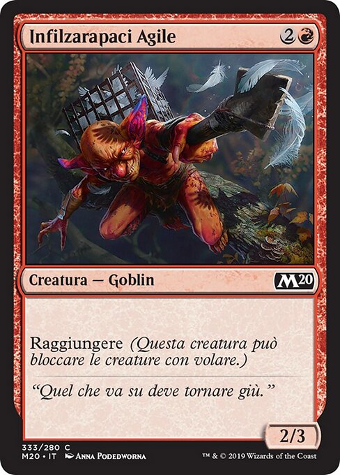 Infilzarapaci Agile (Nimble Birdsticker) - Core Set 2020 (#333) - Illustrated by Anna Podedworna - Magic: The Gathering Card