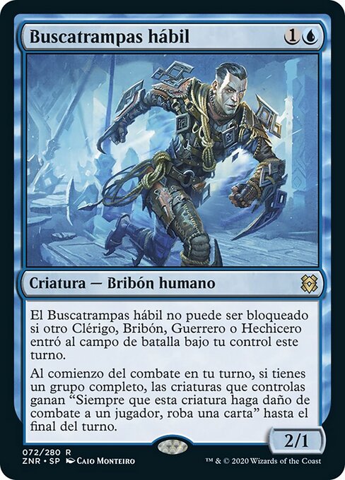 敏捷な罠探し (Nimble Trapfinder) - Zendikar Rising (#332) - Illustrated by Caio Monteiro - Magic: The Gathering Card