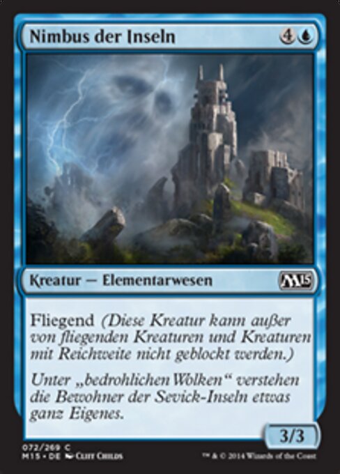諸島の雨雲 (Nimbus of the Isles) - Battlebond (#124) - Illustrated by Cliff Childs - Magic: The Gathering Card