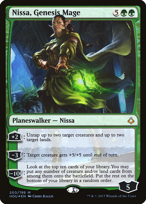 창조 마도사 니사 (Nissa, Genesis Mage) - Hour of Devastation (#200) - Illustrated by Chris Rallis - Magic: The Gathering Card