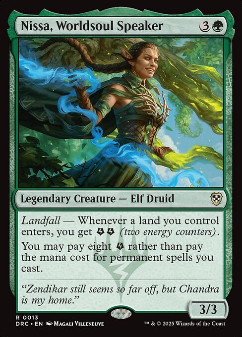 Nissa, Worldsoul Speaker - Aetherdrift Commander Magic card