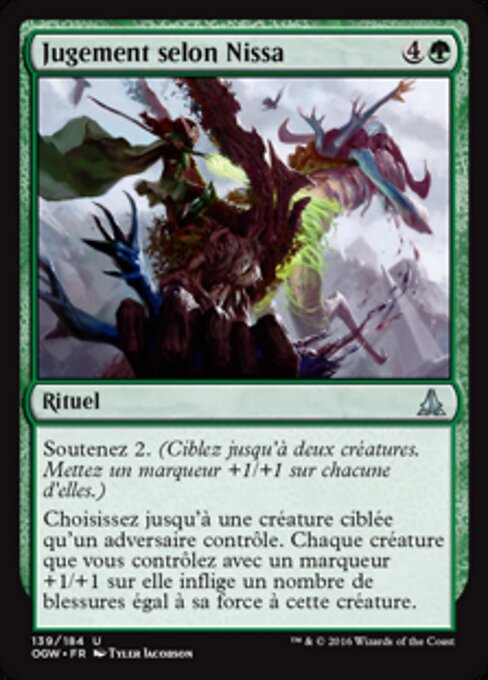 Nissas Richtspruch (Nissa's Judgment) - Oath of the Gatewatch (#139) - Illustrated by Tyler Jacobson - Magic: The Gathering Card