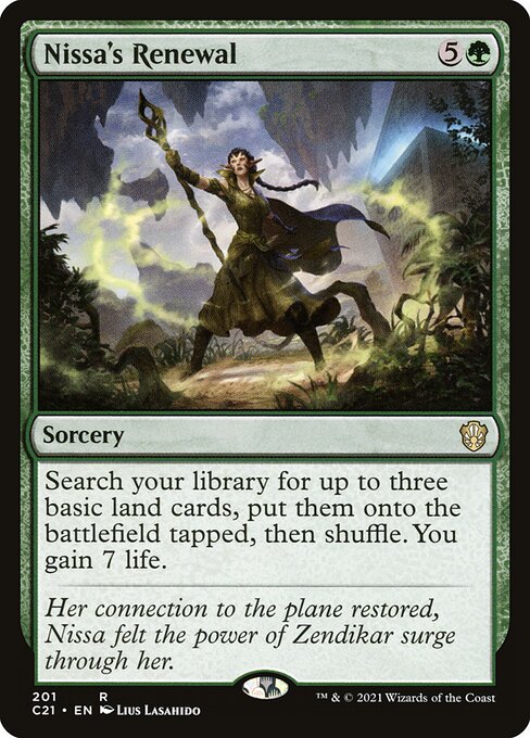 Nissa's Renewal - Commander 2021 (#201) - Illustrated by Lius Lasahido - Magic: The Gathering Card