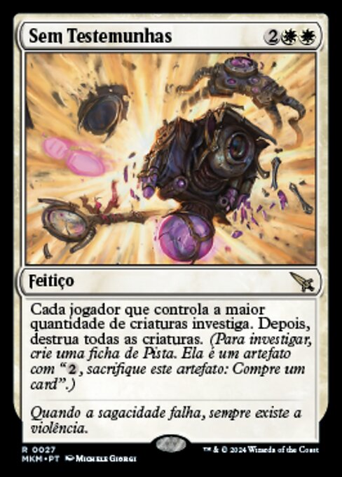 Acabar con los testigos (No Witnesses) - Murders at Karlov Manor (#27) - Illustrated by Michele Giorgi - Magic: The Gathering Card