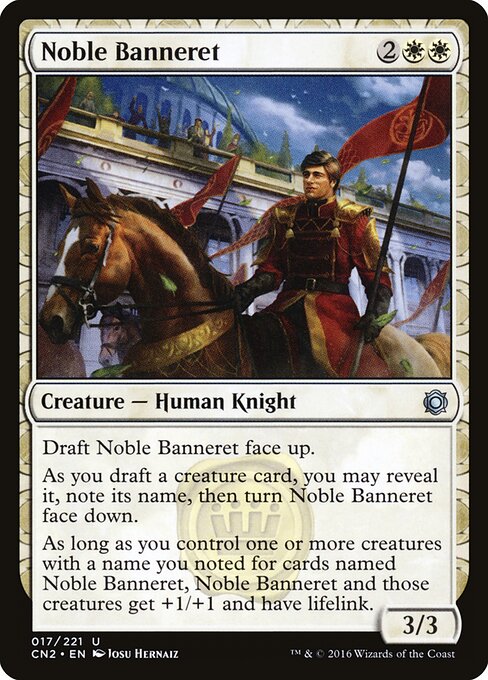 贵族掌旗 (Noble Banneret) - Conspiracy: Take the Crown (#17) - Illustrated by Josu Hernaiz - Magic: The Gathering Card