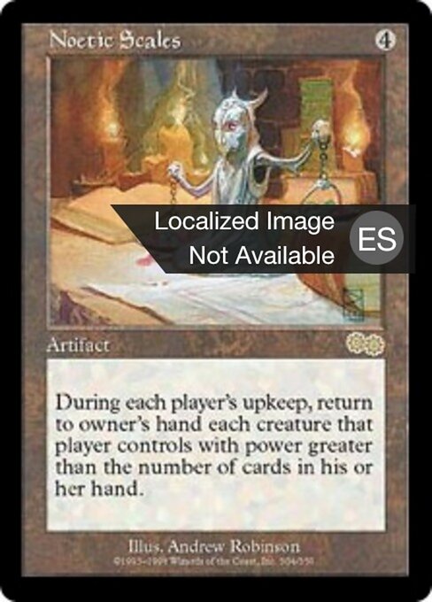 Bilancia Noetica (Noetic Scales) - Urza's Saga (#304) - Illustrated by Andrew Robinson - Magic: The Gathering Card
