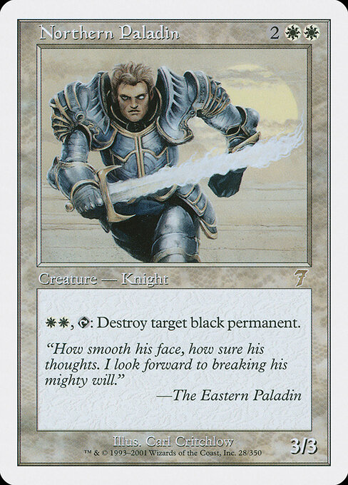 Northern Paladin - Seventh Edition (#28) - Illustrated by Carl Critchlow - Magic: The Gathering Card