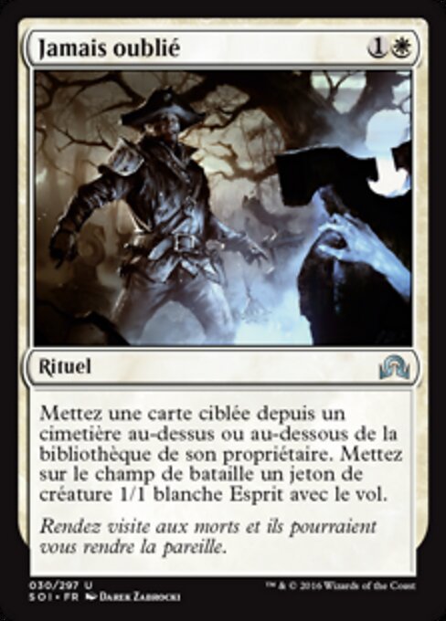 歿世不忘 (Not Forgotten) - Shadows over Innistrad (#30) - Illustrated by Darek Zabrocki - Magic: The Gathering Card