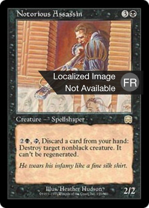 名うての暗殺者 (Notorious Assassin) - Mercadian Masques (#150) - Illustrated by Heather Hudson - Magic: The Gathering Card