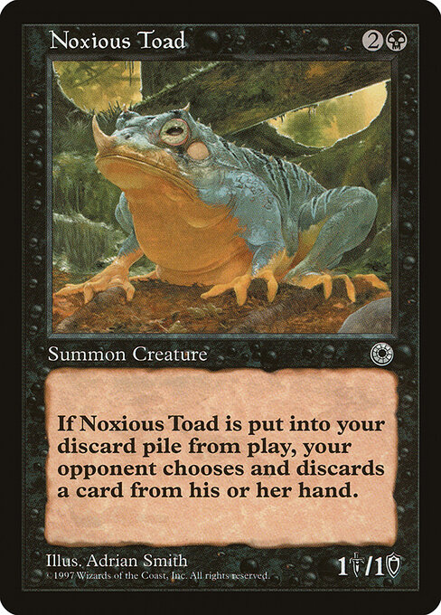Noxious Toad - Portal (#104) - Illustrated by Adrian Smith - Magic: The Gathering Card