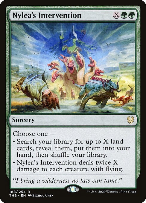 Nylea's Intervention - Theros Beyond Death (#188) - Illustrated by Zezhou Chen - Magic: The Gathering Card