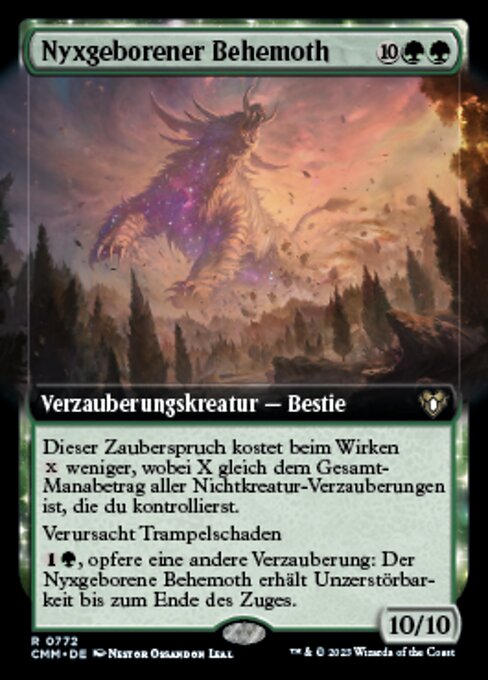ニクス生まれのビヒモス (Nyxborn Behemoth) - Commander Masters (#742) - Illustrated by Néstor Ossandón Leal - Magic: The Gathering Card