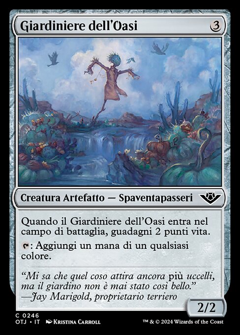 绿洲园丁 (Oasis Gardener) - Outlaws of Thunder Junction (#246) - Illustrated by Kristina Carroll - Magic: The Gathering Card