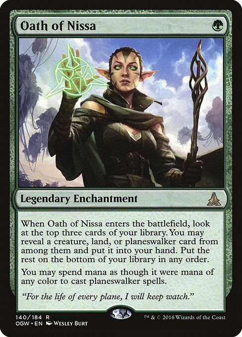 Oath of Nissa - Oath of the Gatewatch (#140) - Illustrated by Wesley Burt - Magic: The Gathering Card