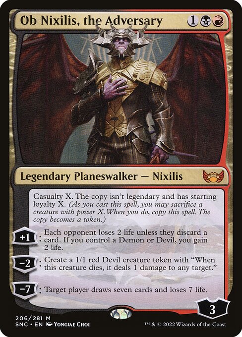 Ob Nixilis, the Adversary - Streets of New Capenna (#206) - Illustrated by Yongjae Choi - Magic: The Gathering Card