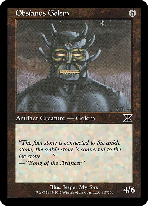 Obsianus Golem - Masters Edition IV (#218) - Illustrated by Jesper Myrfors - Magic: The Gathering Card
