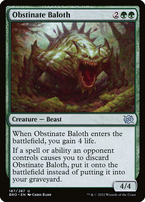 Obstinate Baloth - The Brothers' War (#187) - Illustrated by Chris Rahn - Magic: The Gathering Card