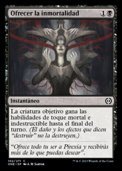Ofrecer la inmortalidad (Offer Immortality) - Phyrexia: All Will Be One (#102) - Illustrated by A. M. Sartor - Magic: The Gathering Card