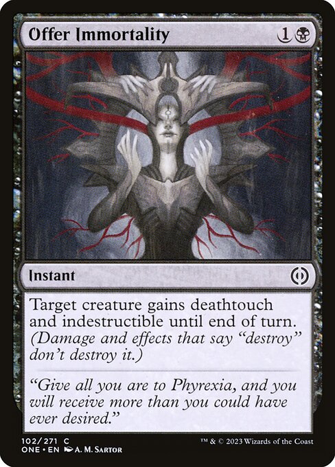 Offer Immortality - Phyrexia: All Will Be One (#102) - Illustrated by A. M. Sartor - Magic: The Gathering Card