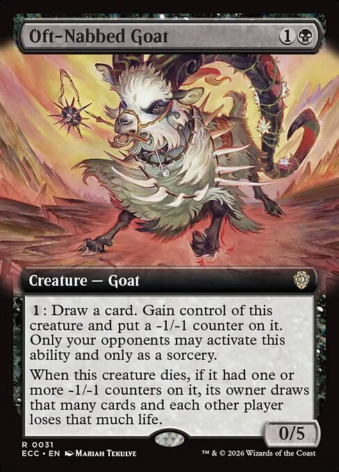 Chèvre souvent volée (Oft-Nabbed Goat) - Lorwyn Eclipsed Commander (#31) - Illustrated by Mariah Tekulve - Magic: The Gathering Card