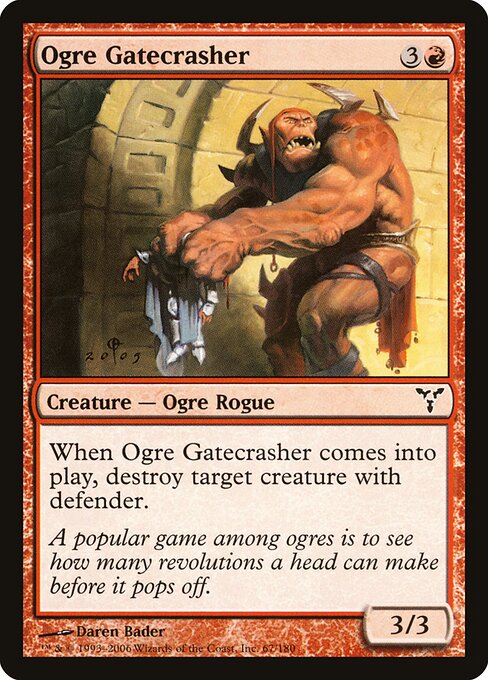 Ogre Gatecrasher - Dissension (#67) - Illustrated by Daren Bader - Magic: The Gathering Card