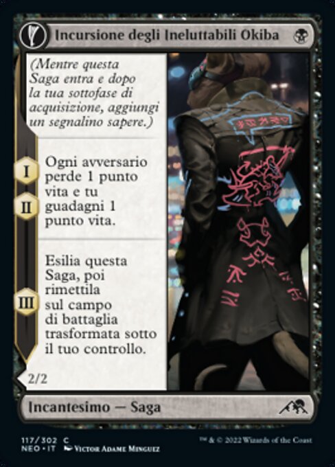 Okiba Reckoner Raid // Nezumi Road Captain - Kamigawa: Neon Dynasty (#117) - Illustrated by Victor Adame Minguez - Magic: The Gathering Card