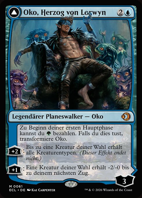 Oko, Lorwyn Liege // Oko, Shadowmoor Scion - Lorwyn Eclipsed (#61) - Illustrated by Kai Carpenter - Magic: The Gathering Card