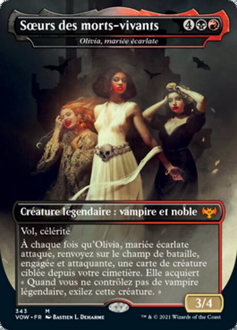 Olivia, mariée écarlate (Olivia, Crimson Bride) - Innistrad: Crimson Vow (#343) - Illustrated by Bastien L. Deharme - Magic: The Gathering Card